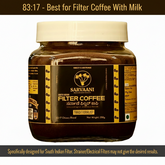 Traditionalist by SARVAANI (83:17)- 250g | Authentic Filter Coffee (Best with Milk)