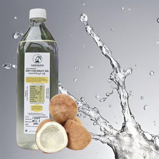 SARVAANI Cold Pressed Dry Coconut Oil - 5Liter - Food Grade Plastic Bottle