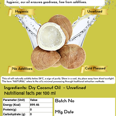 Cold Pressed Dry Coconut Oil - 500ml