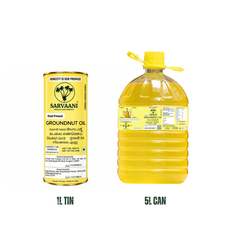 Wood Pressed Groundnut Oil (Mara Chekku 1L-5L Options) | Cold Pressed | SARVAANI