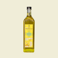 SARVAANI Wood Pressed Groundnut Oil - 1Liter - GLASS BOTTLE - SARVAANI