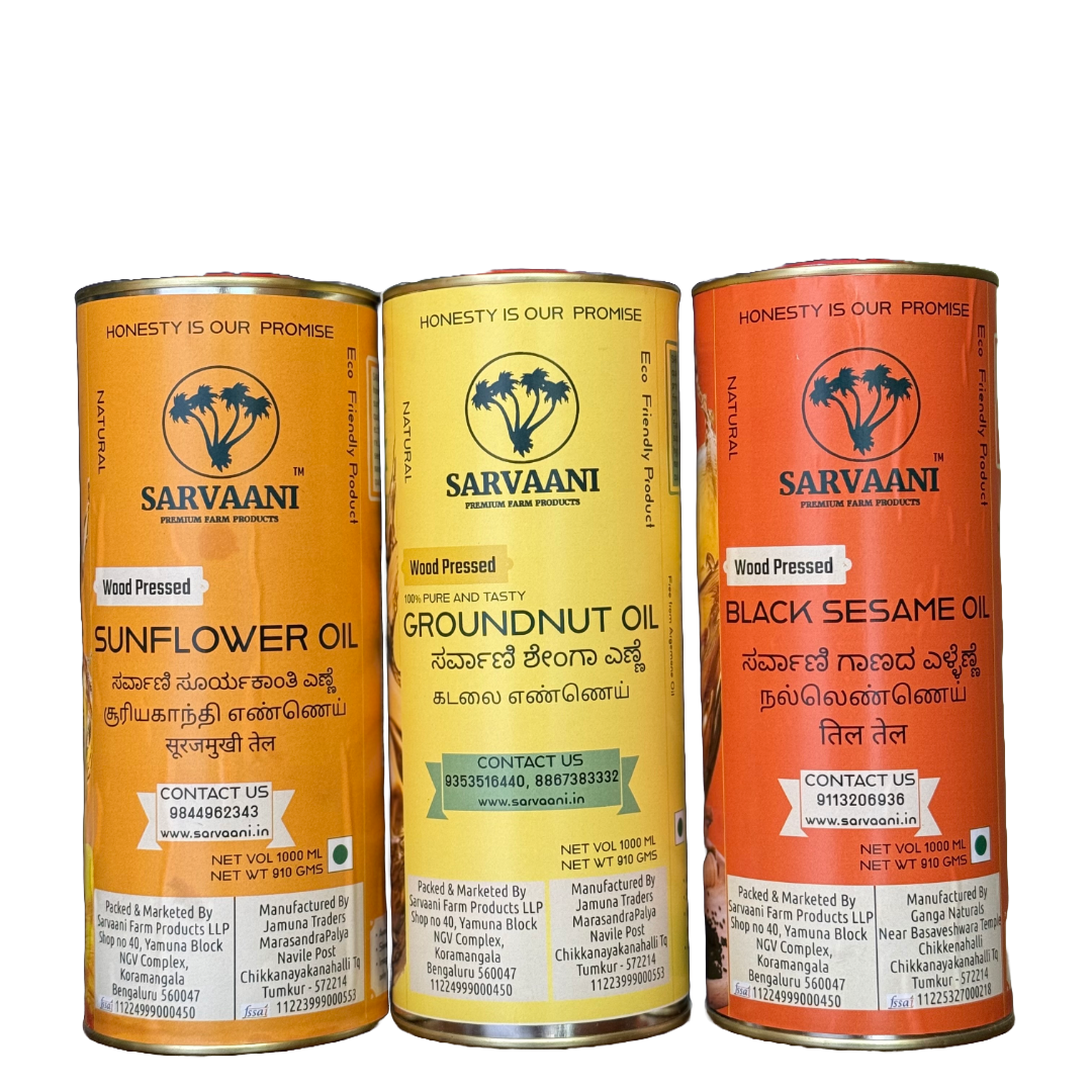 SARVAANI Wood Pressed Oils - COMBO - 3L, 2L