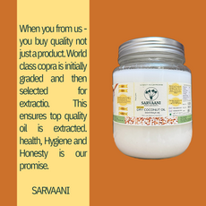 SARVAANI Cold Pressed Dry Coconut Oil - 5Liter - Food Grade Plastic Bottle