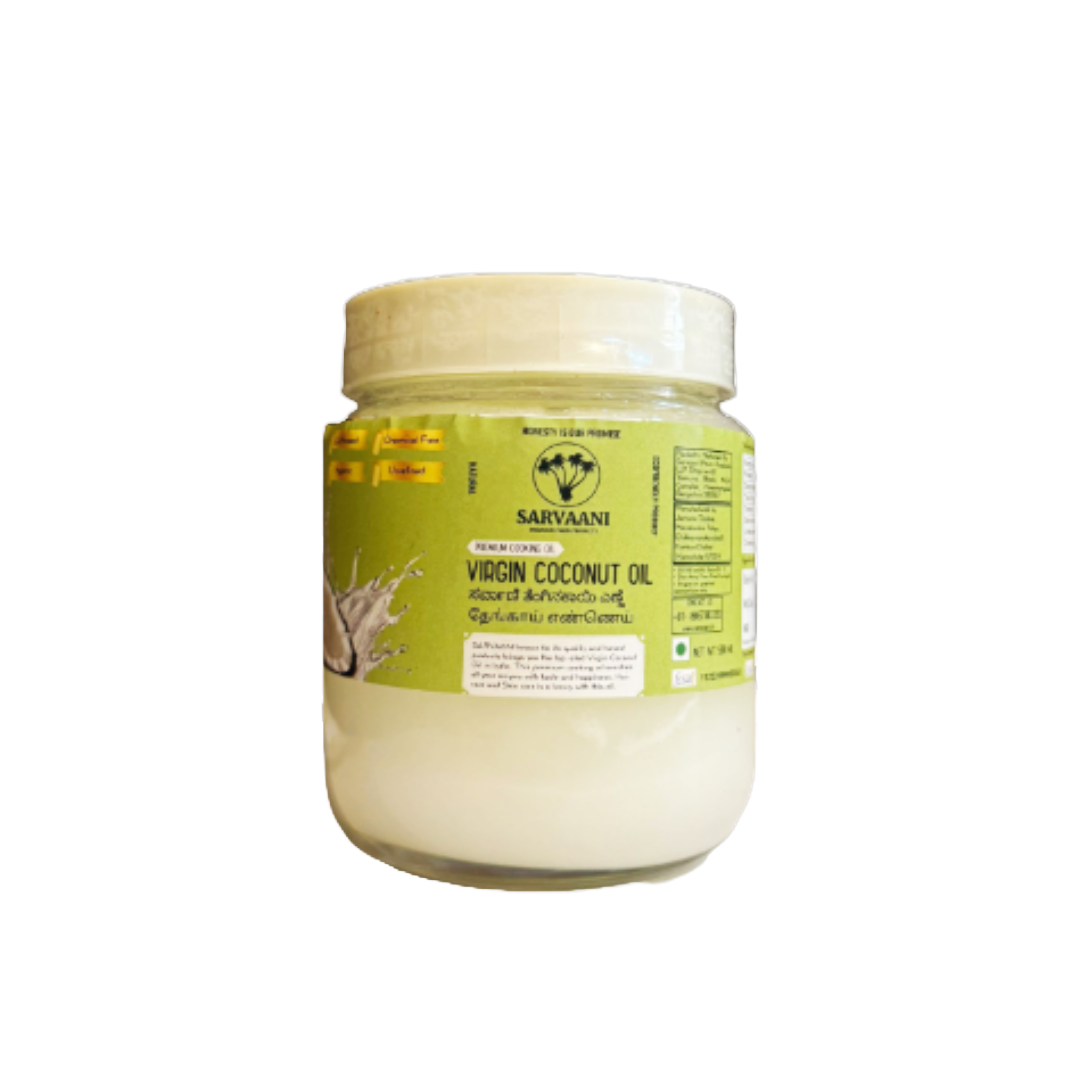 SARVAANI Virgin Coconut Oil - 500 ML - Glass