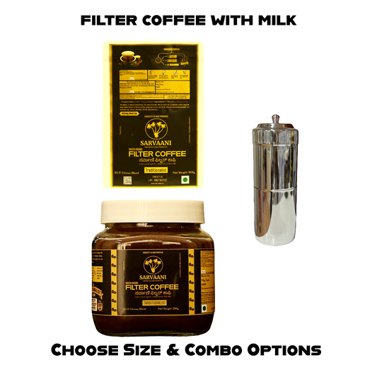 Traditionalist Blend by SARVAANI | Filter Coffee for Milk | 83:17 Chicory Blend (With Filter Maker Options)