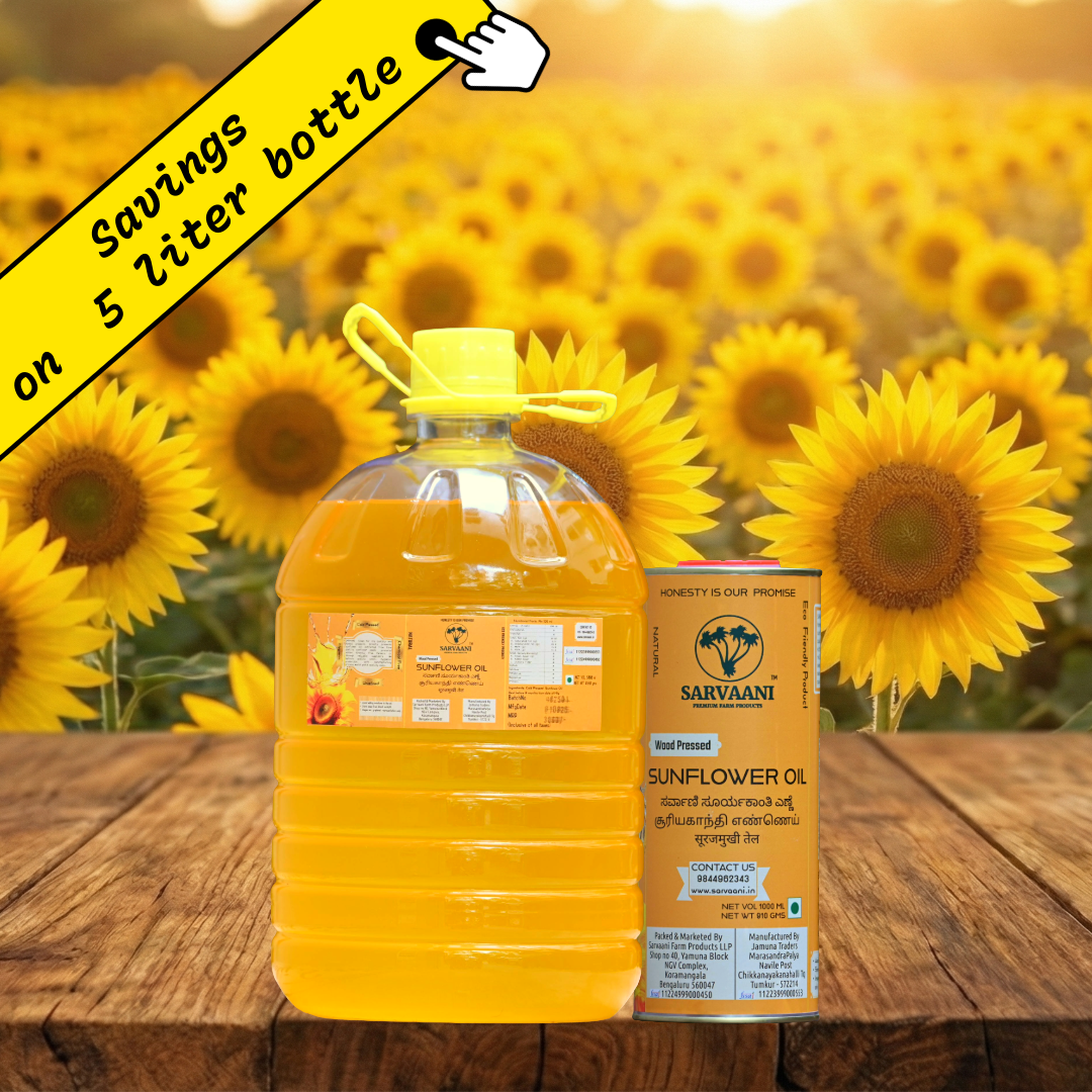 Sarvaani Wood Pressed Sunflower Oil - (1L - 5L)
