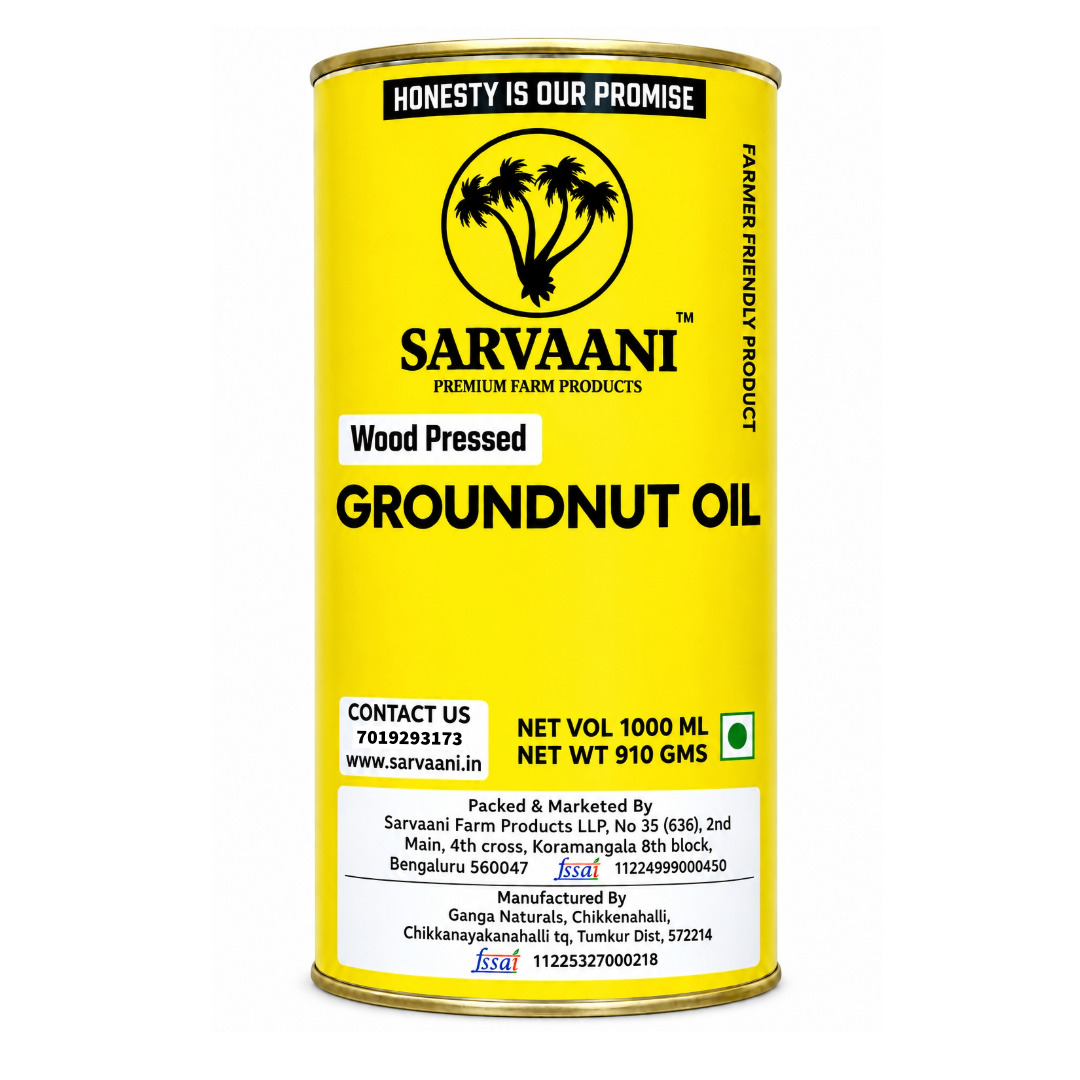 Wood Pressed Groundnut Oil- 1L Tin