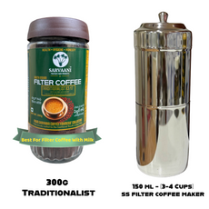 Traditionalist Blend by SARVAANI | Filter Coffee for Milk | 83:17 Chicory Blend (With Filter Maker Options)