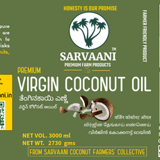 Premium Virgin Coconut Oil - GLASS - 3L
