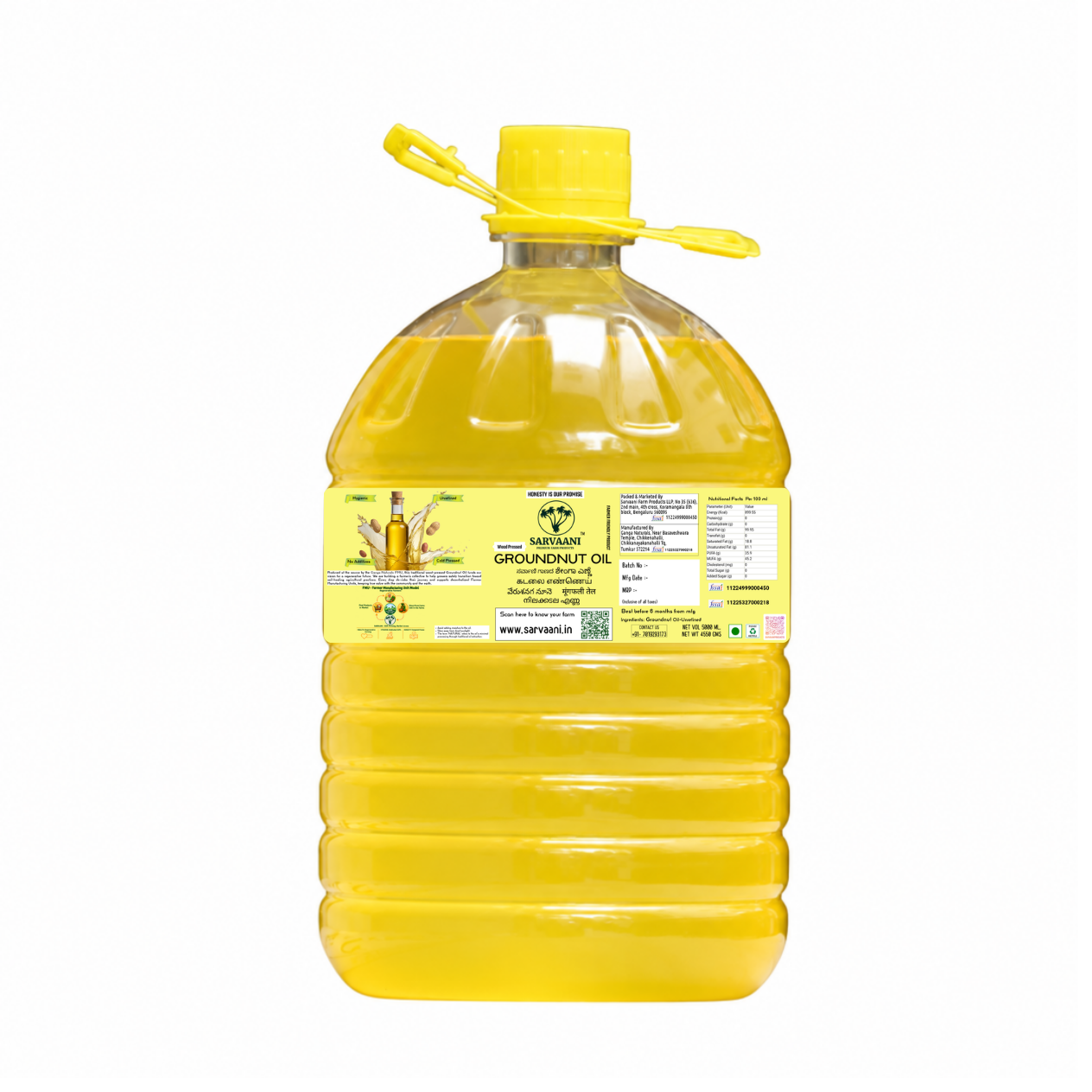 Wood Pressed Groundnut Oil - 5L