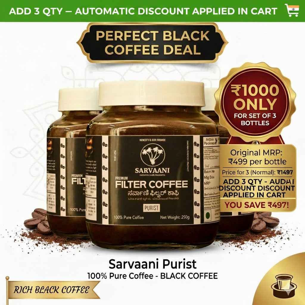 OFFER - Purist by SARVAANI - 250g | 100% Pure Coffee (Best for BLACK COFFEE)