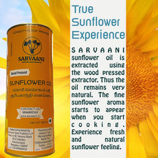 SARVAANI Wood Pressed Sunflower Oil - 1 LITER- Glass Bottle