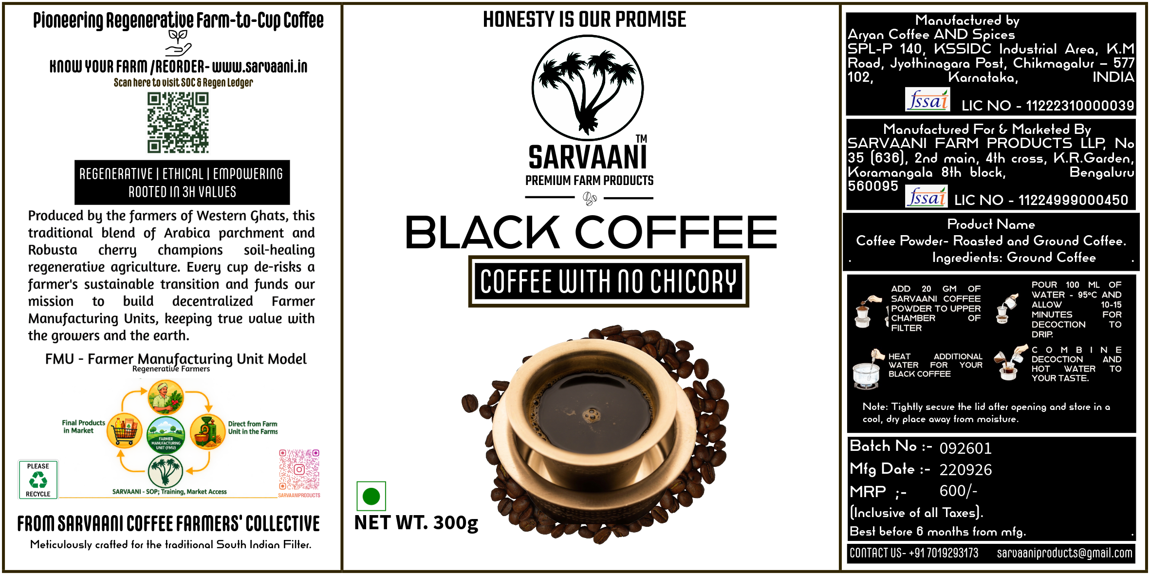 Black Coffee by SARVAANI - 300g