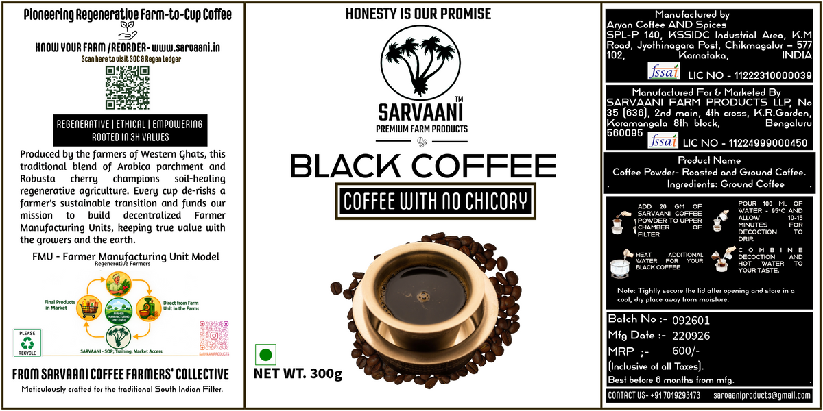 Black Coffee by SARVAANI - 300g