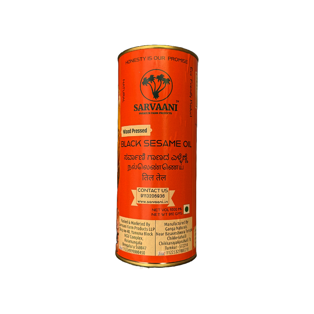 SARVAANI Wood Pressed Black Sesame Oil - Purest form Gingelly Oil