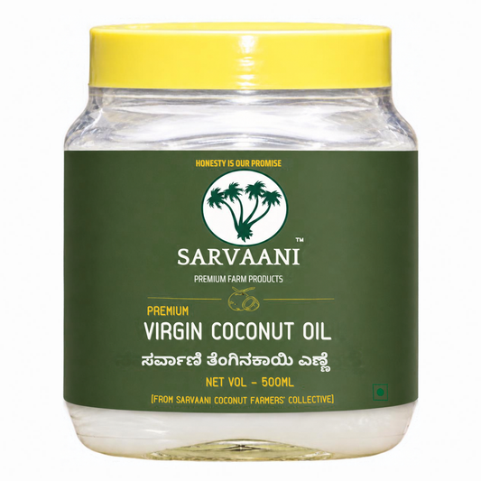 Premium Virgin Coconut Oil (Fresh Tiptur - 500ml-5L Options) | DME Method | SARVAANI